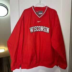 Vintage Nike Wisconsin Badgers Pullover Windbreaker Red Athletic Jacket Mens XXL